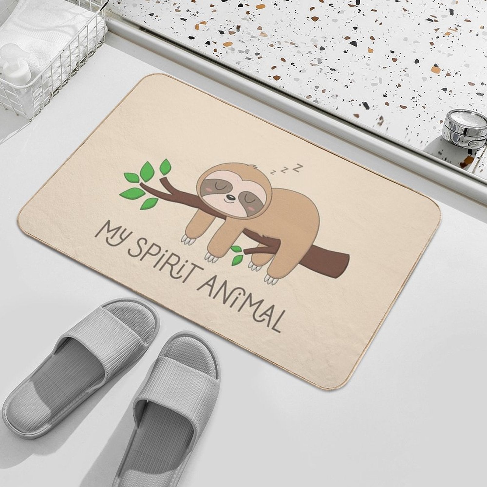 Sloth, My Spirit Animal  Slip-Resistant Bath Mat