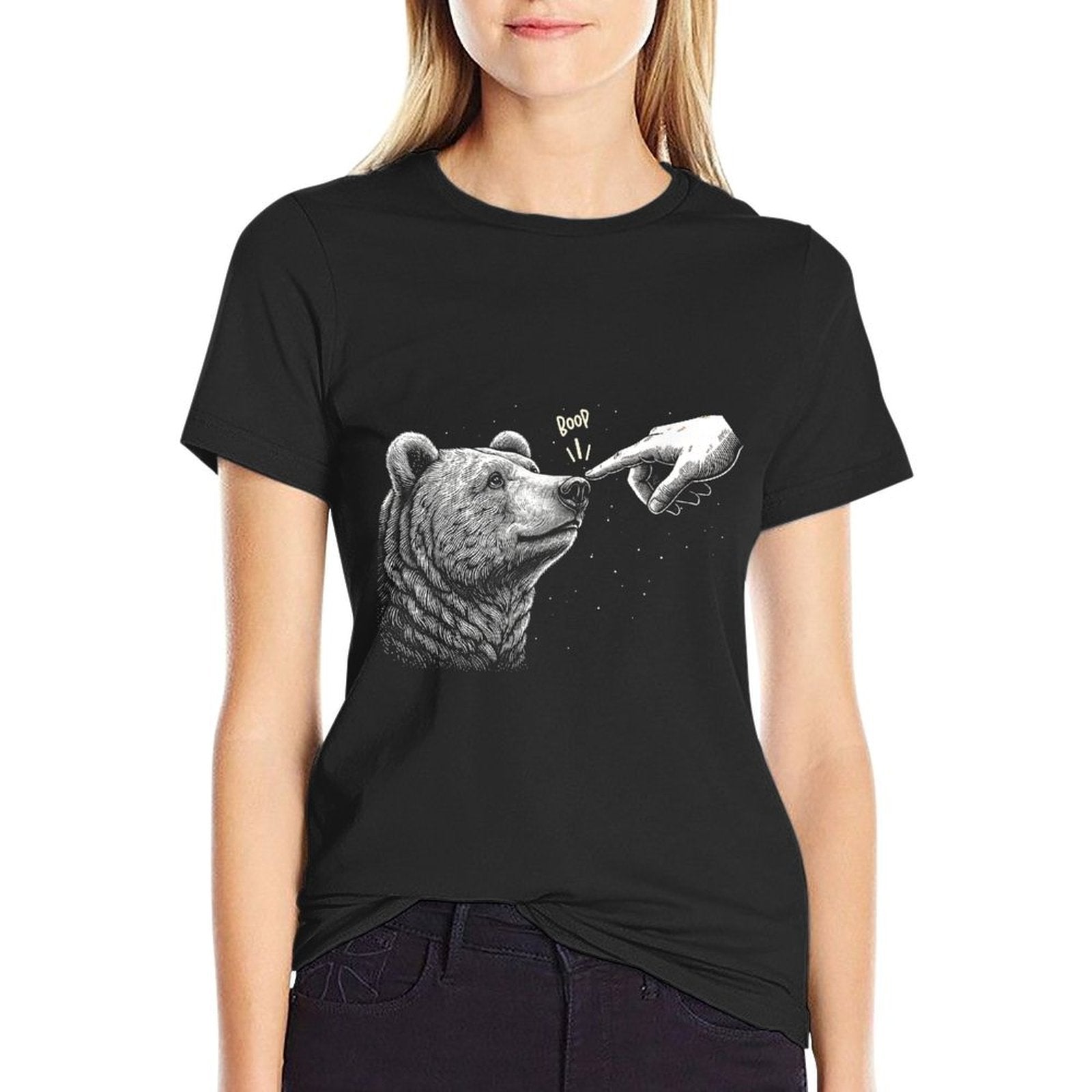Boop Bear Black Grizzly Bears Cool Funny for Men Women Kids  Durable T-Shirt