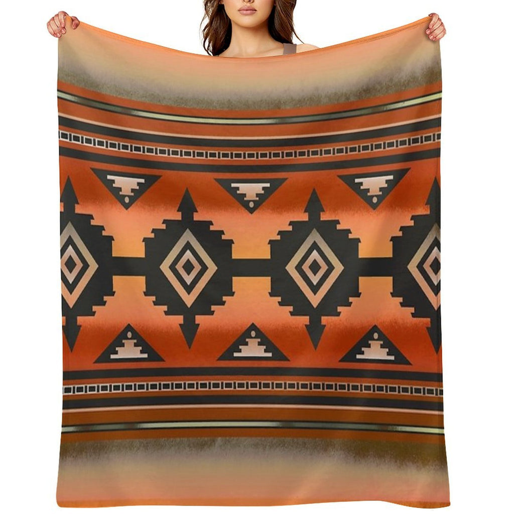 Canyon  Navajo Rust Travel-friendly Throw Blanket