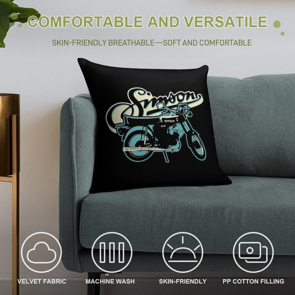 S51 Moped Drivers And GDR Fans. Soft Reinforced Edging Throw Pillow
