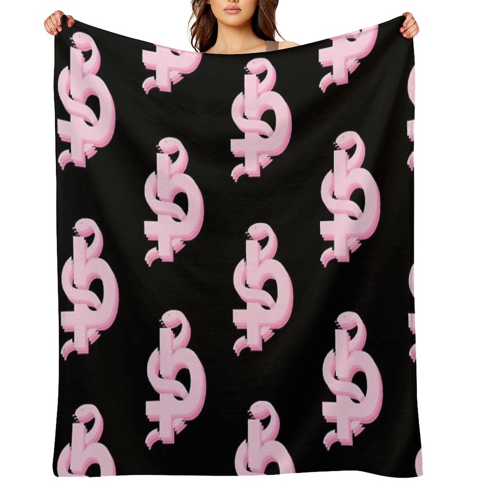 Blackbear Logo Pink Plush Throw Blanket