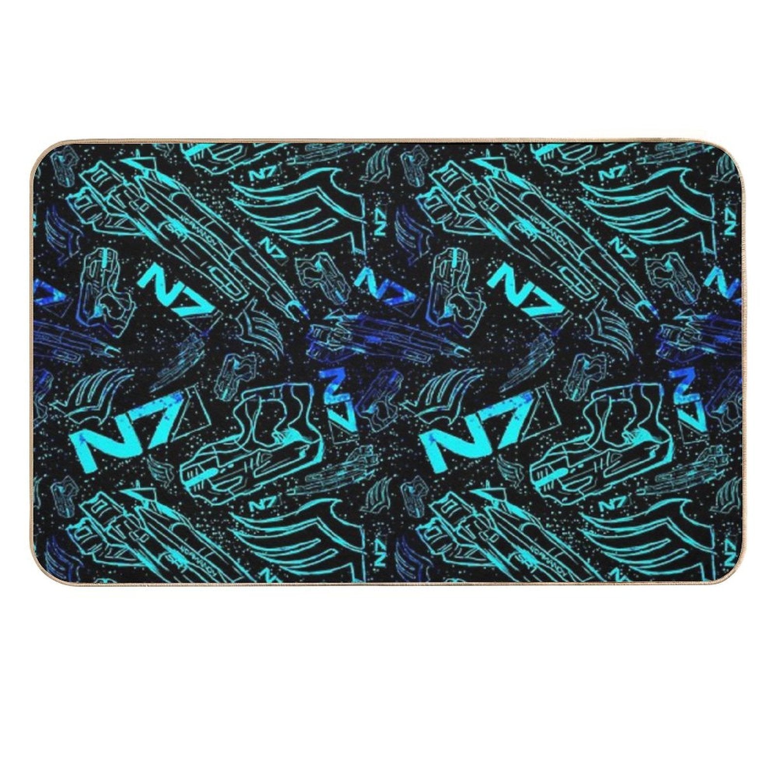 Paragon Shepard Pattern  Effect Mass Gaming Gamer Sci-Fi  Absorbent Bath Mat