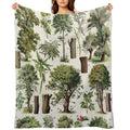 Adolphe Millot - Arbres A - French Vintage Botanical Poster Machine-washable Throw Blanket