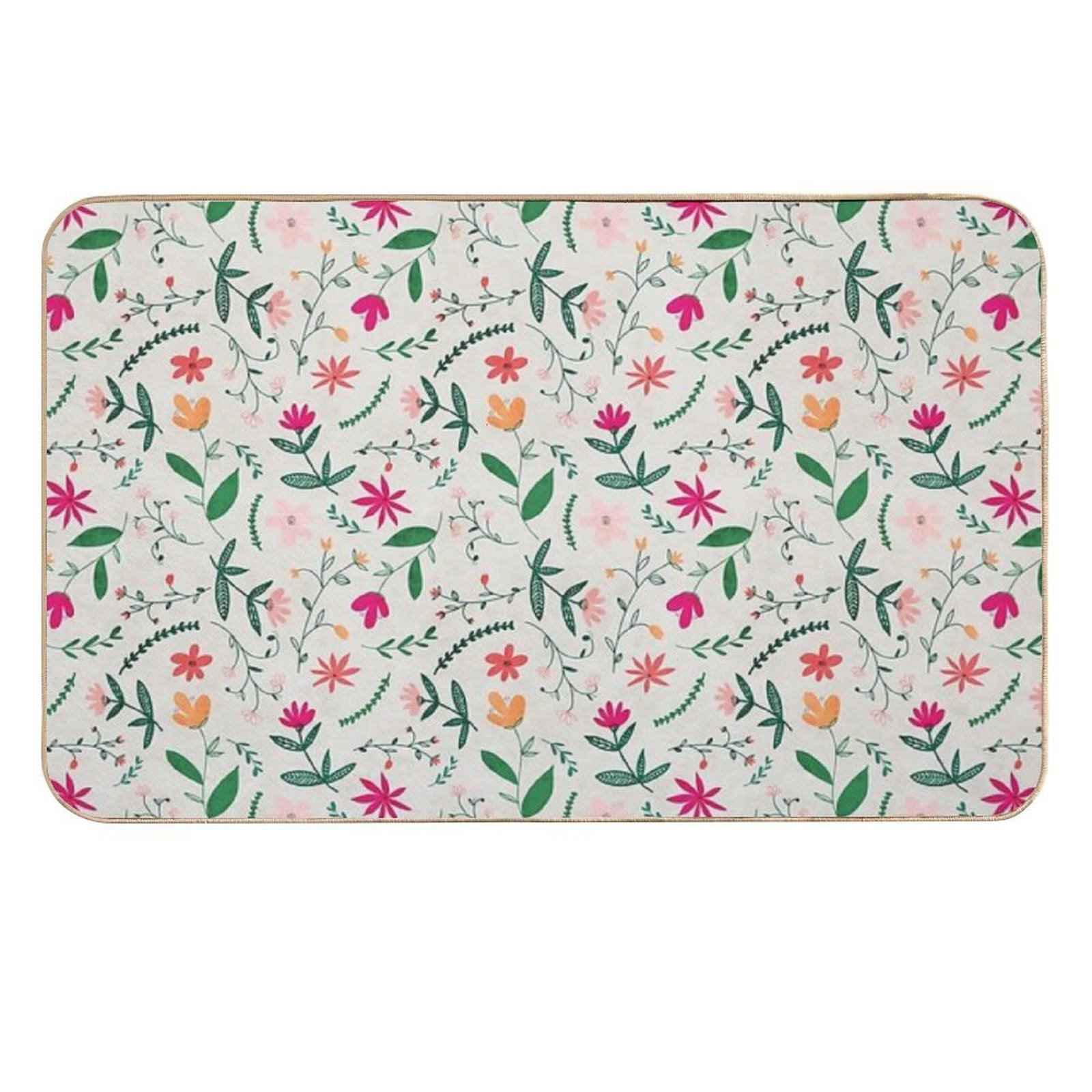 Floral Seamless Pattern  Slip-Resistant Bath Mat