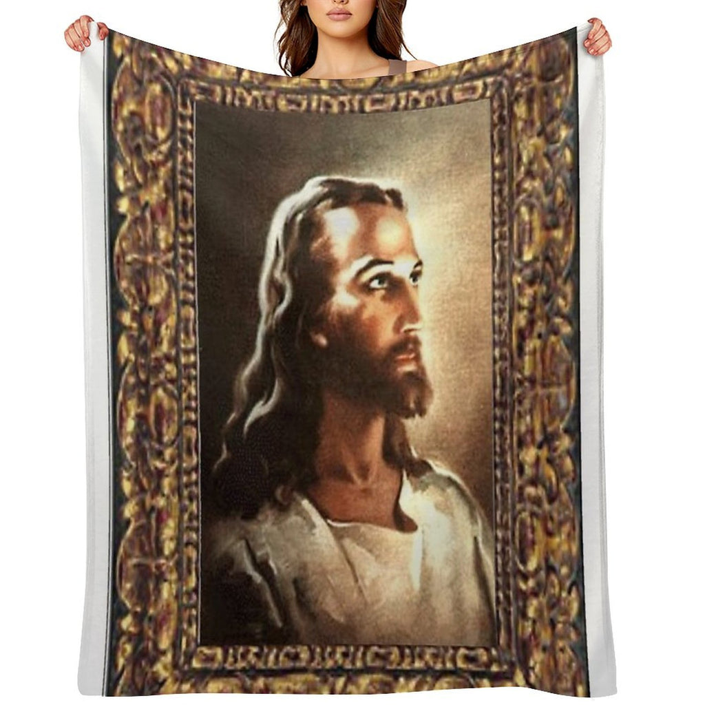 WARNER SALLMAN'S JESUS FRAMED Sustainable Throw Blanket