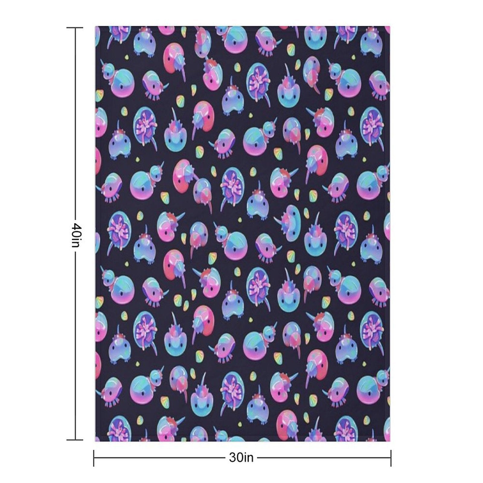 Horseshoe Crab - Dark Wrinkle-free Throw Blanket