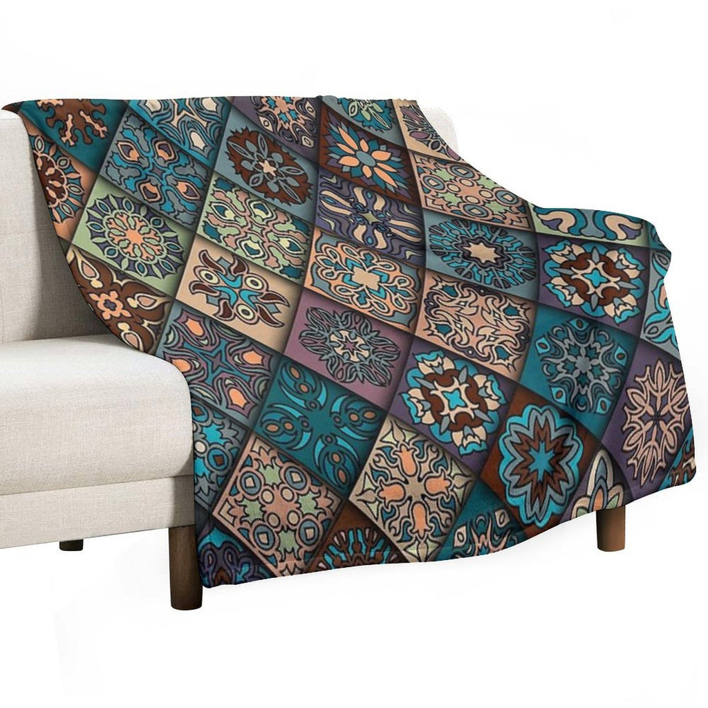 Simple Geometric Abstraction Colors Compact Throw Blanket
