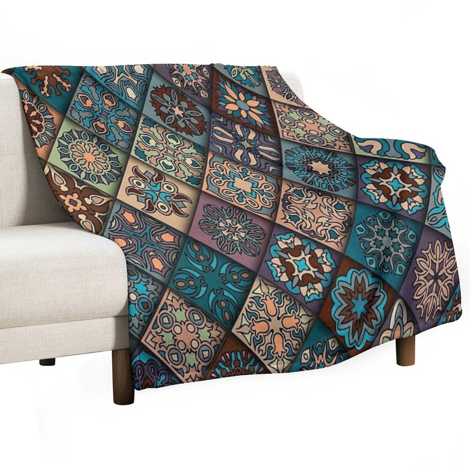 Simple Geometric Abstraction Colors Compact Throw Blanket