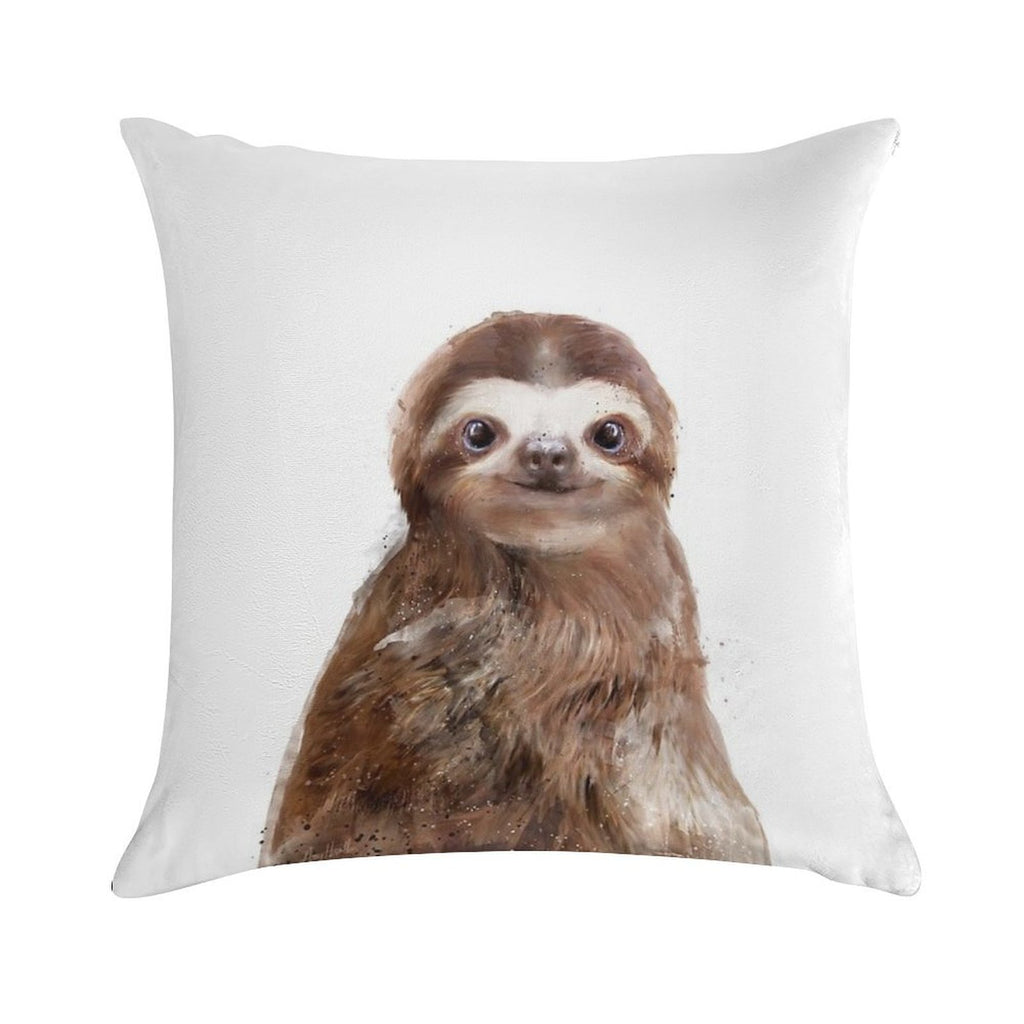Little Sloth Soft Hidden Zipper Throw Pillow