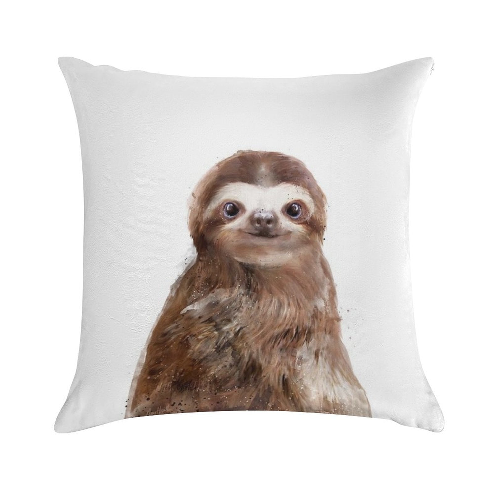 Little Sloth Soft Hidden Zipper Throw Pillow