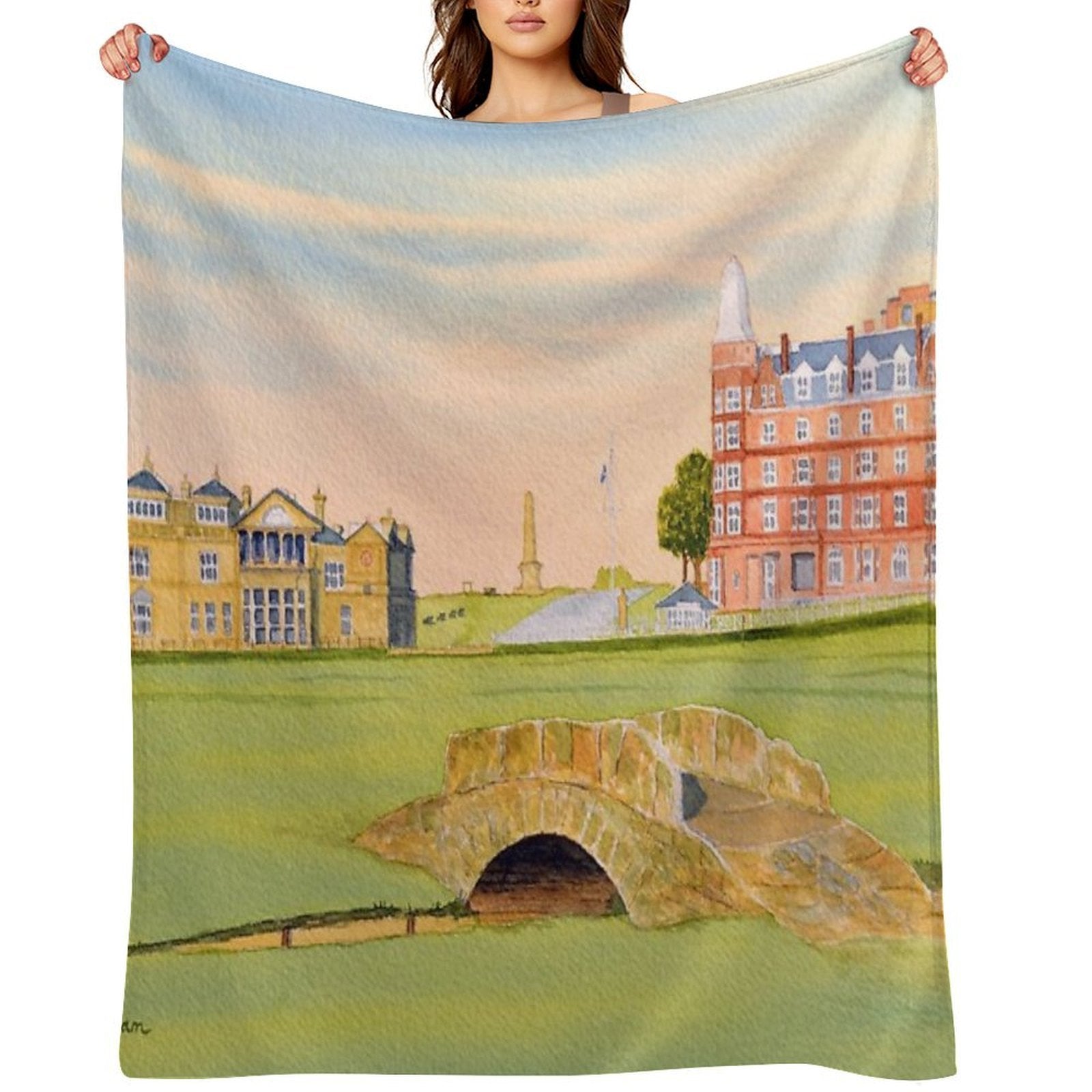 The Greatest Golf Course in Scotland. Sustainable Throw Blanket