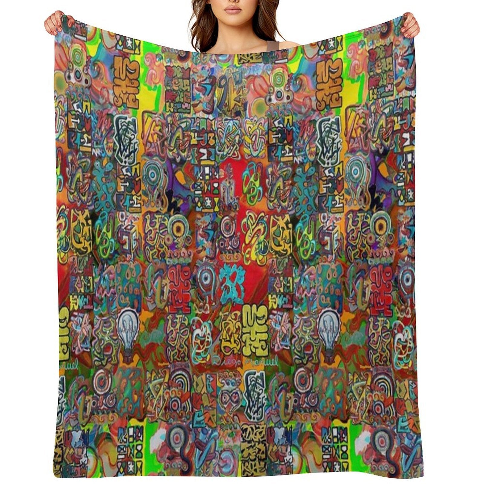 Graffiti 21 Tapiz 11 Wrinkle-free Throw Blanket