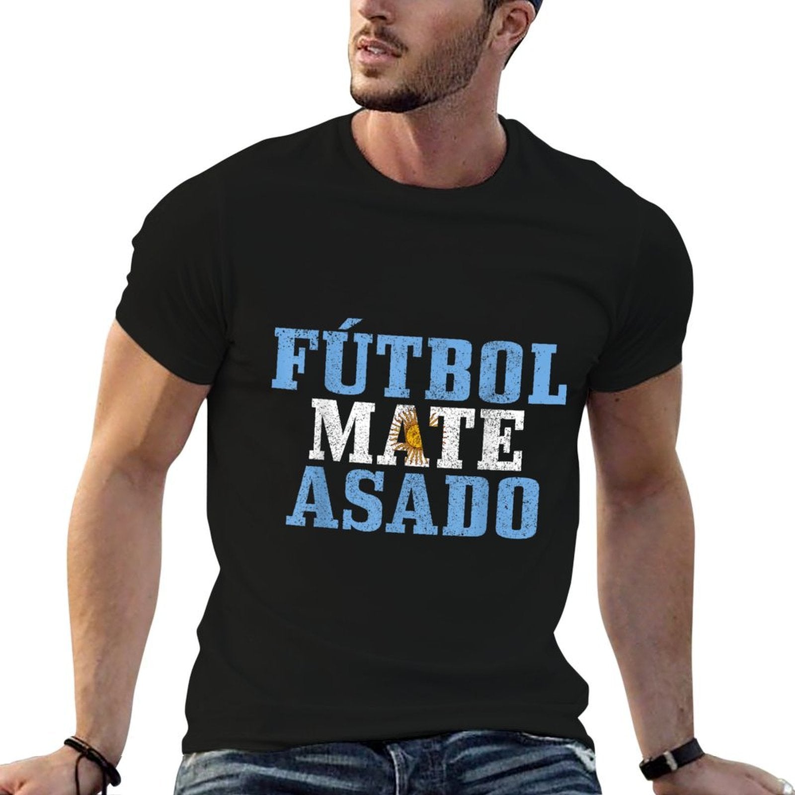 Futbol Mate Asado Argentina Argentinian Pride Vintage  Moisture-wicking T-Shirt