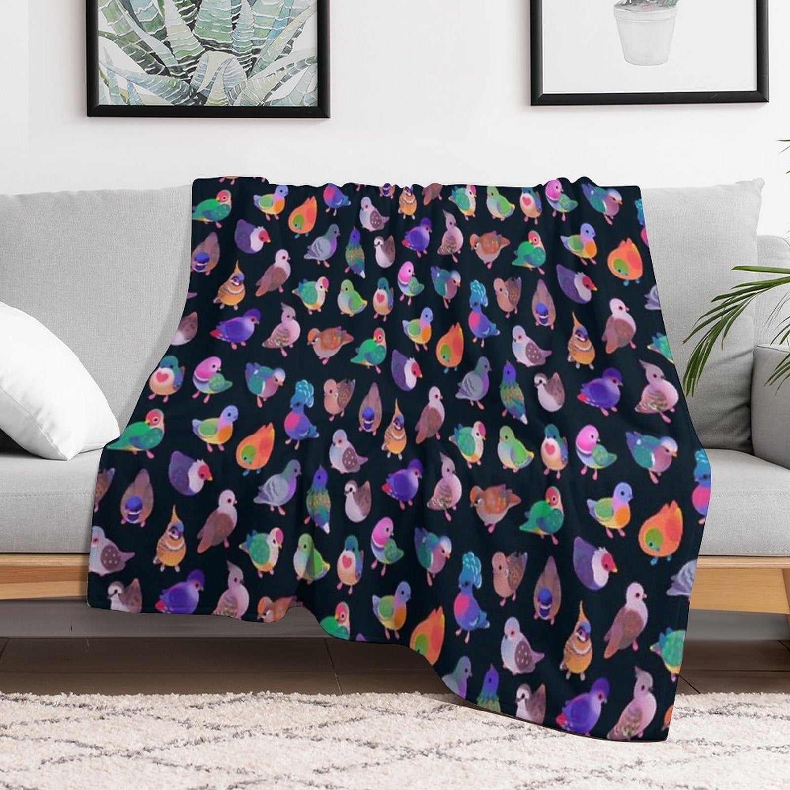 Wild Pigeon Easy Care Throw Blanket