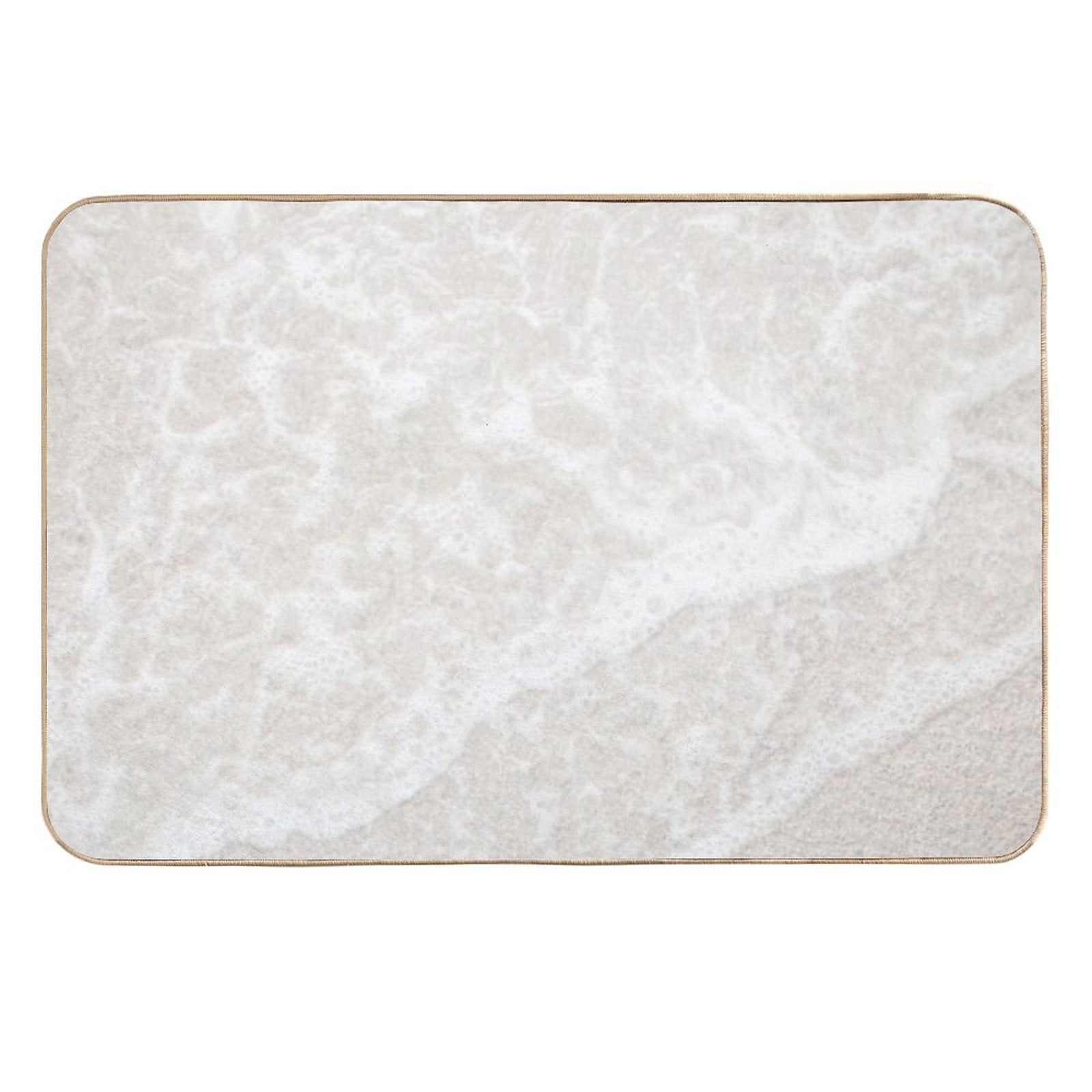 Beige And White Sand Beach  Long-Lasting Bath Mat