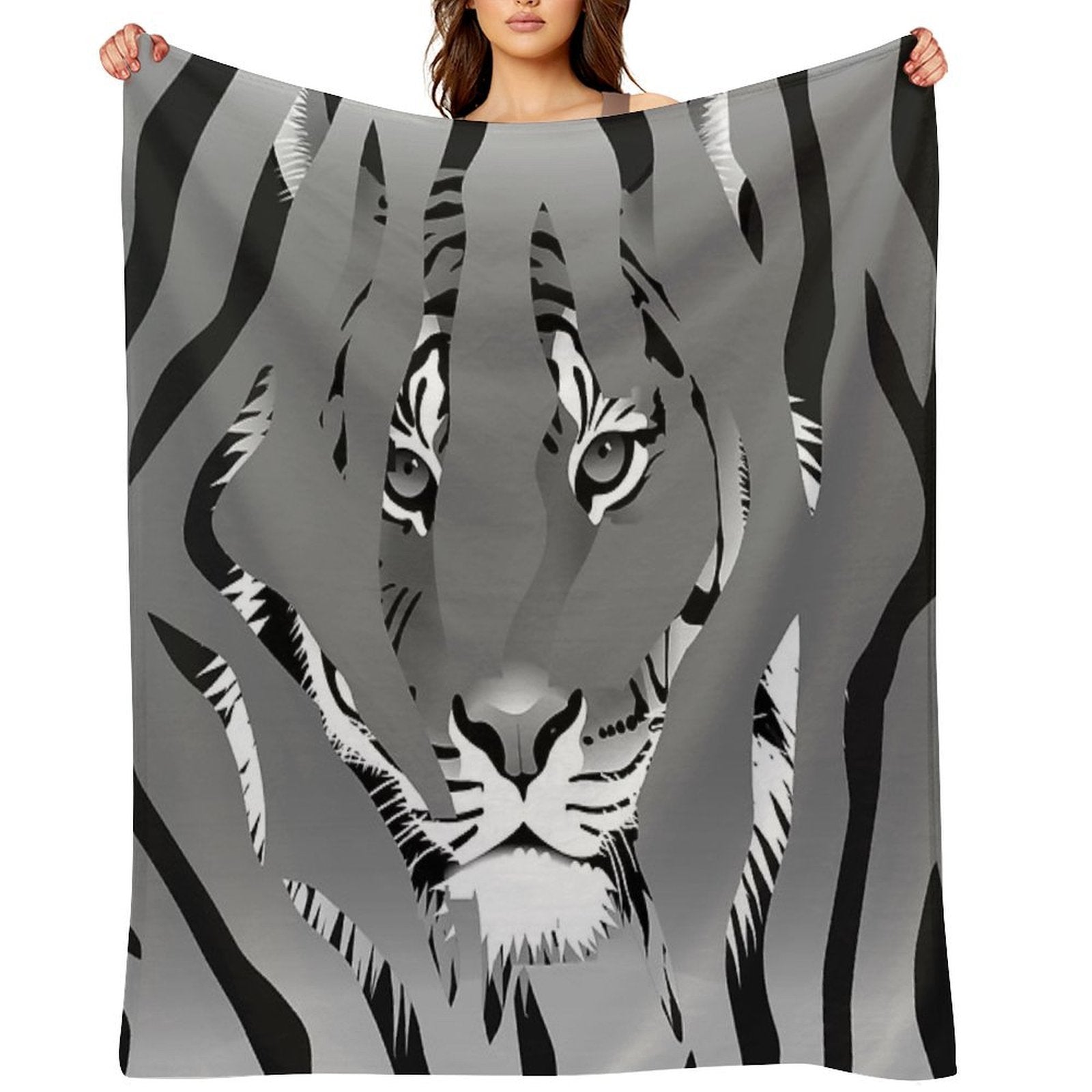 Hidden Tiger In The Dark Sustainable Throw Blanket