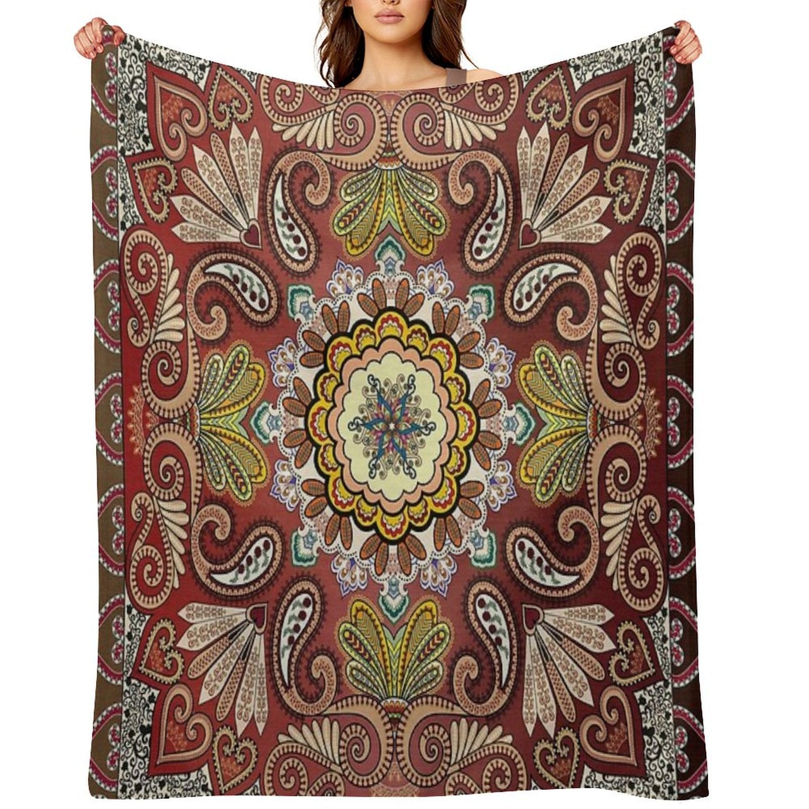 Paisley Retro Premium Throw Blanket