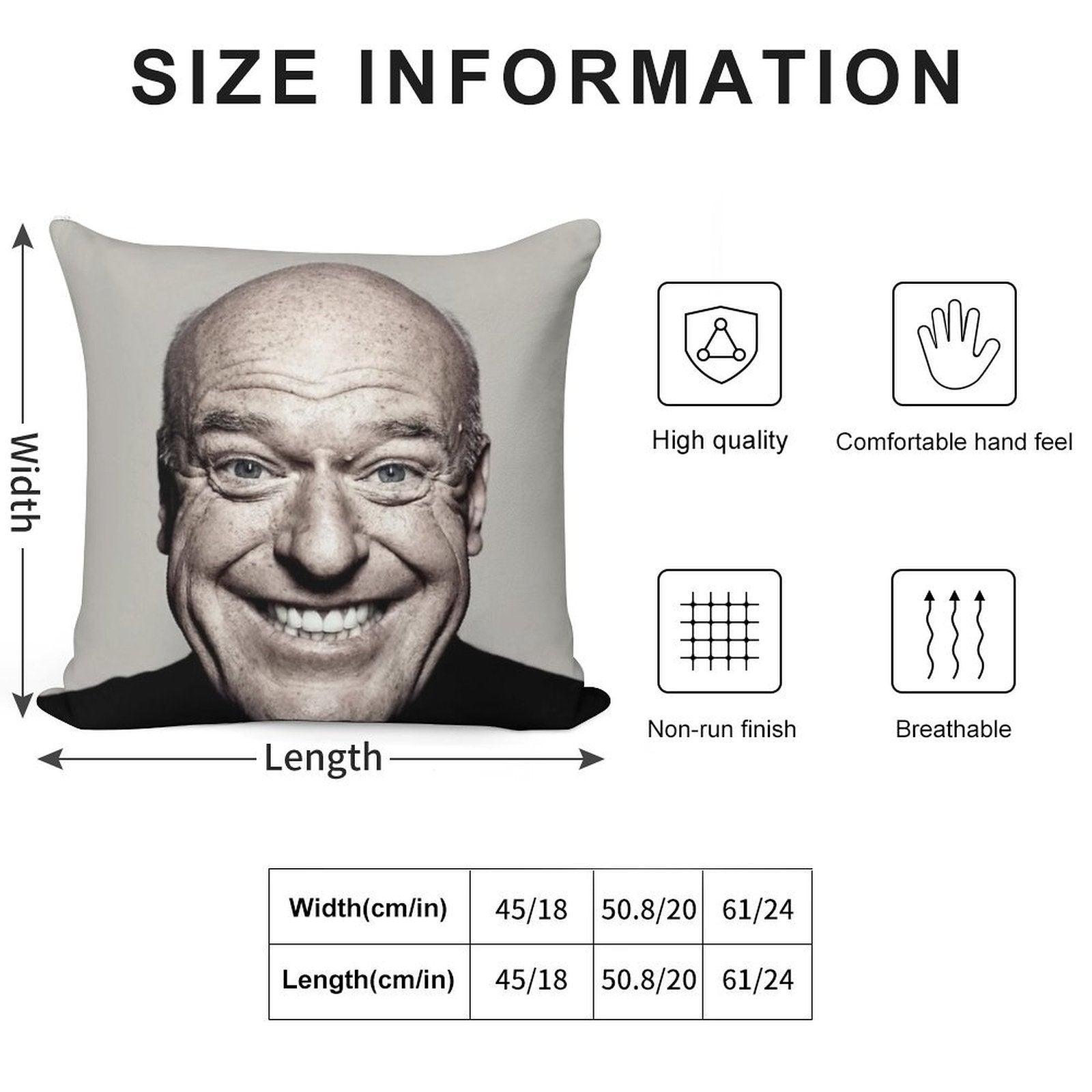 Hank Schrader Dean Norris Happy Face Soft Durable Construction Throw Pillow