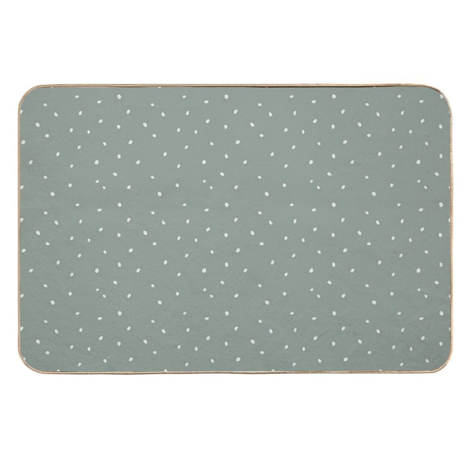 Scattered Dots in Mountain Green  Non-Slip Bath Mat