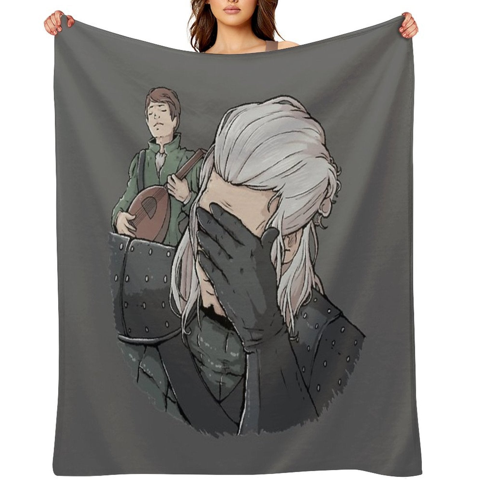 Geralt Face Palm Easy Care Throw Blanket