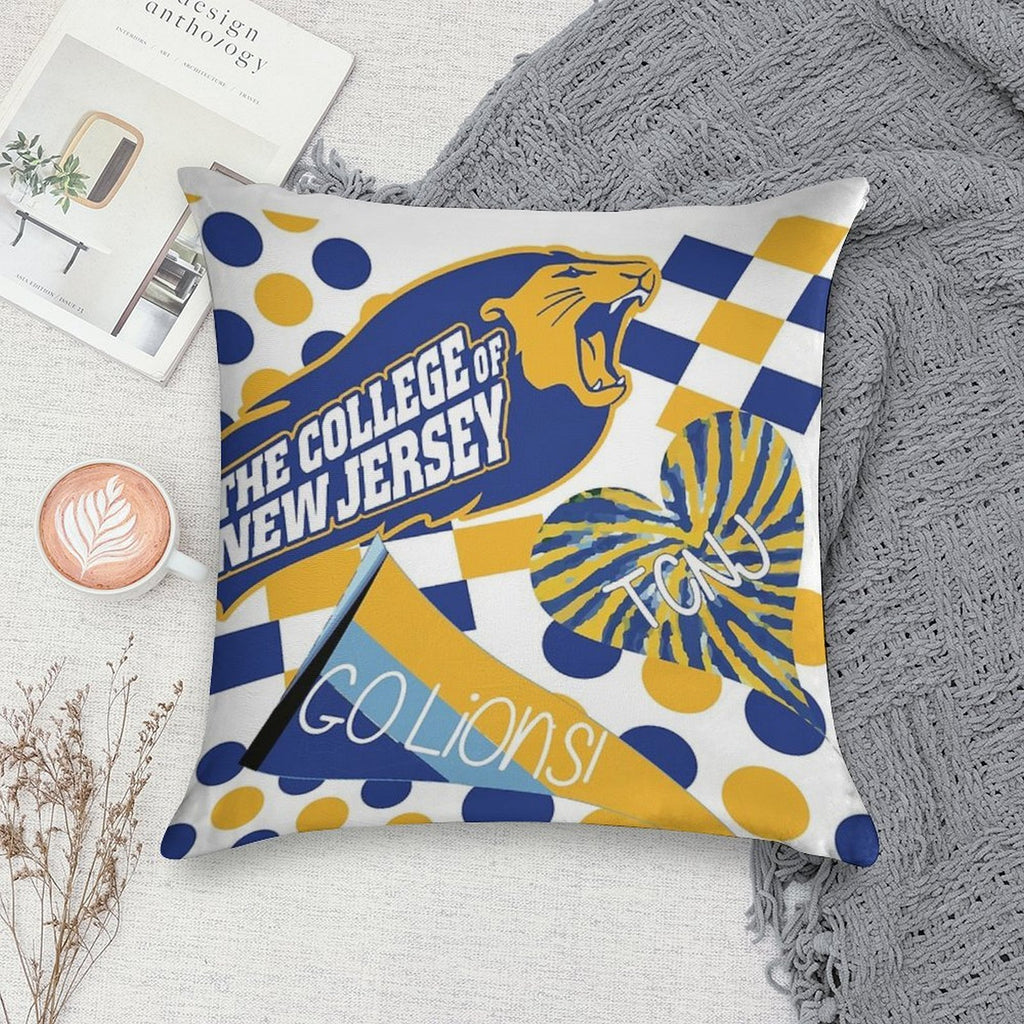The College of New Jersey Collage Soft Fade-Resistant Throw Pillow