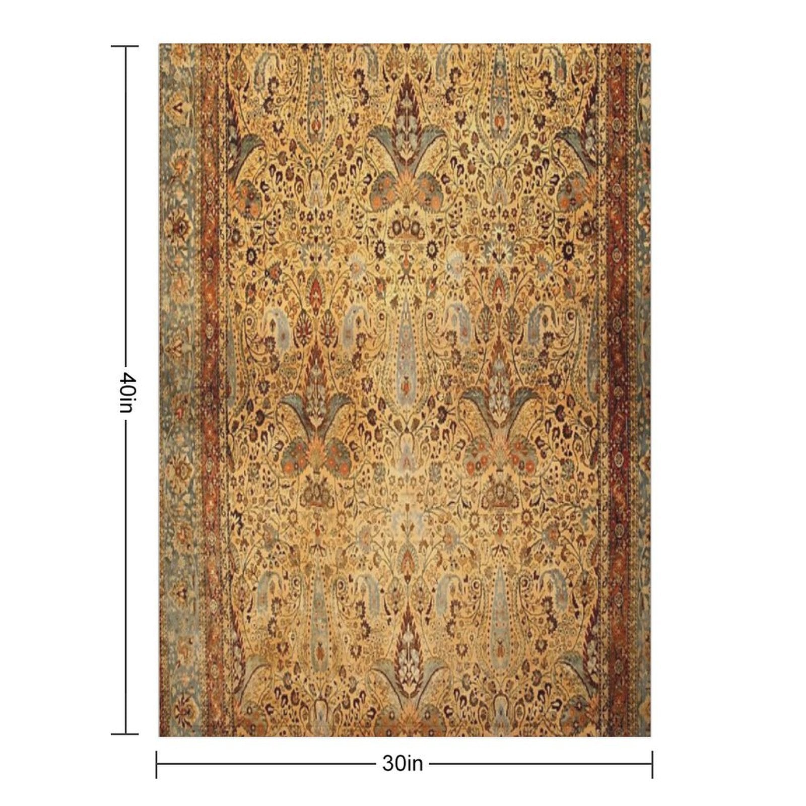 Antique Persian Khorassan Rug Print Multi-functional Throw Blanket