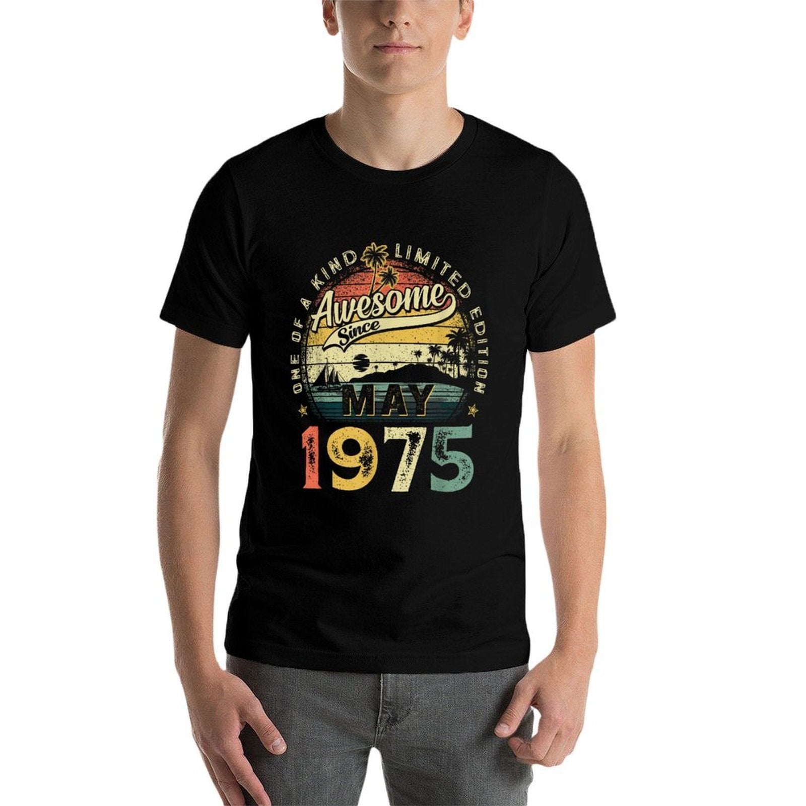 50 Years Old Vintage May 1975 Retro 50th Birthday Men Women  Trendy Pattern T-Shirt