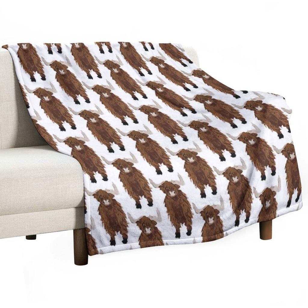 Highland Cow Compact Throw Blanket