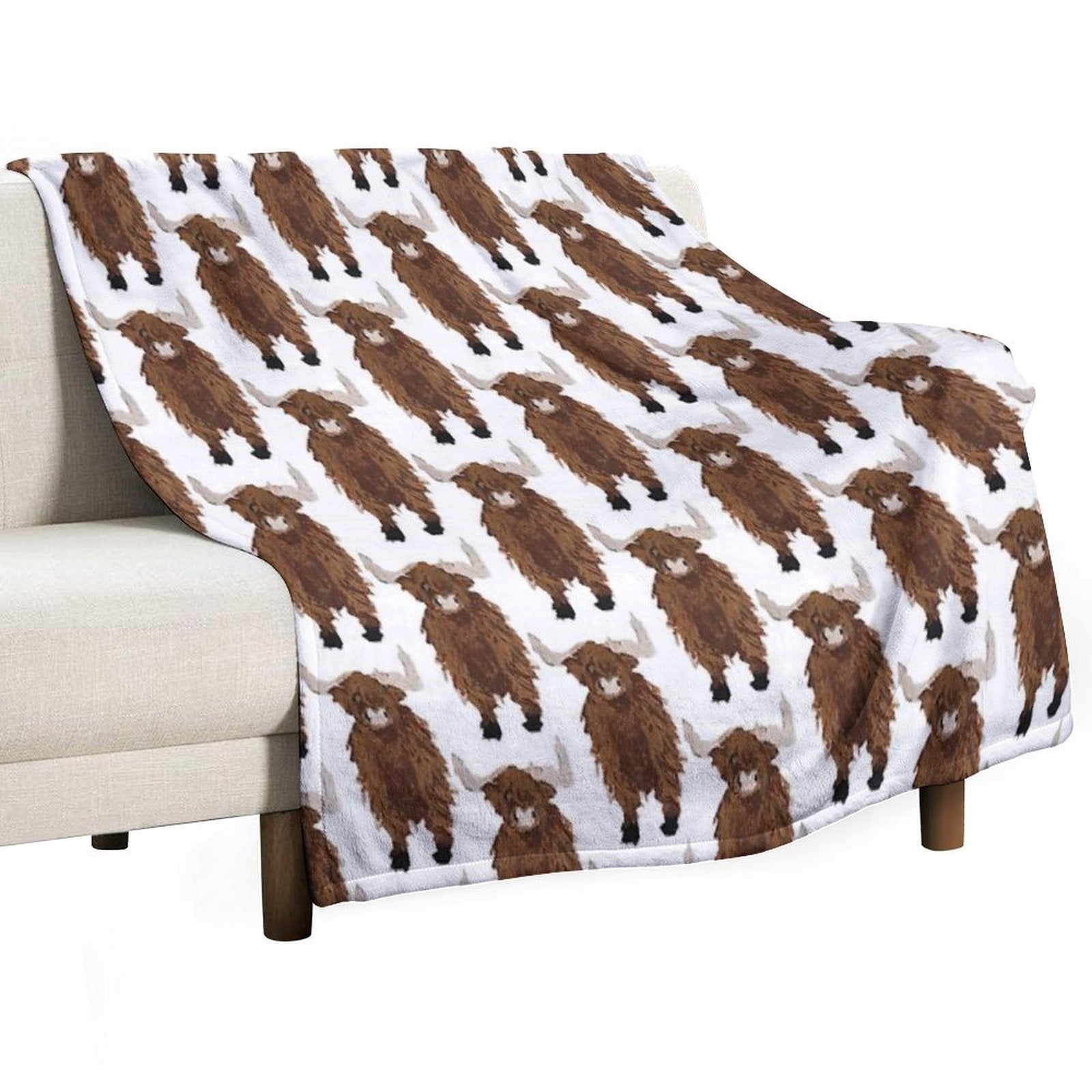 Highland Cow Compact Throw Blanket
