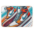 Stylized Illustration of Nike High-top Sneakers with A Vibrant Color Scheme  Stain-Proof Bath Mat