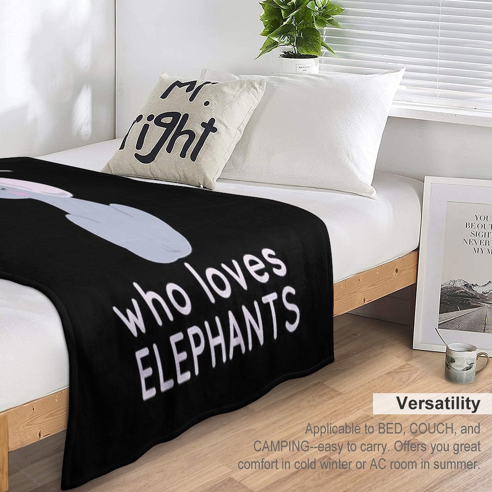 Just A Girl Who Loves Elephants All-season Throw Blanket