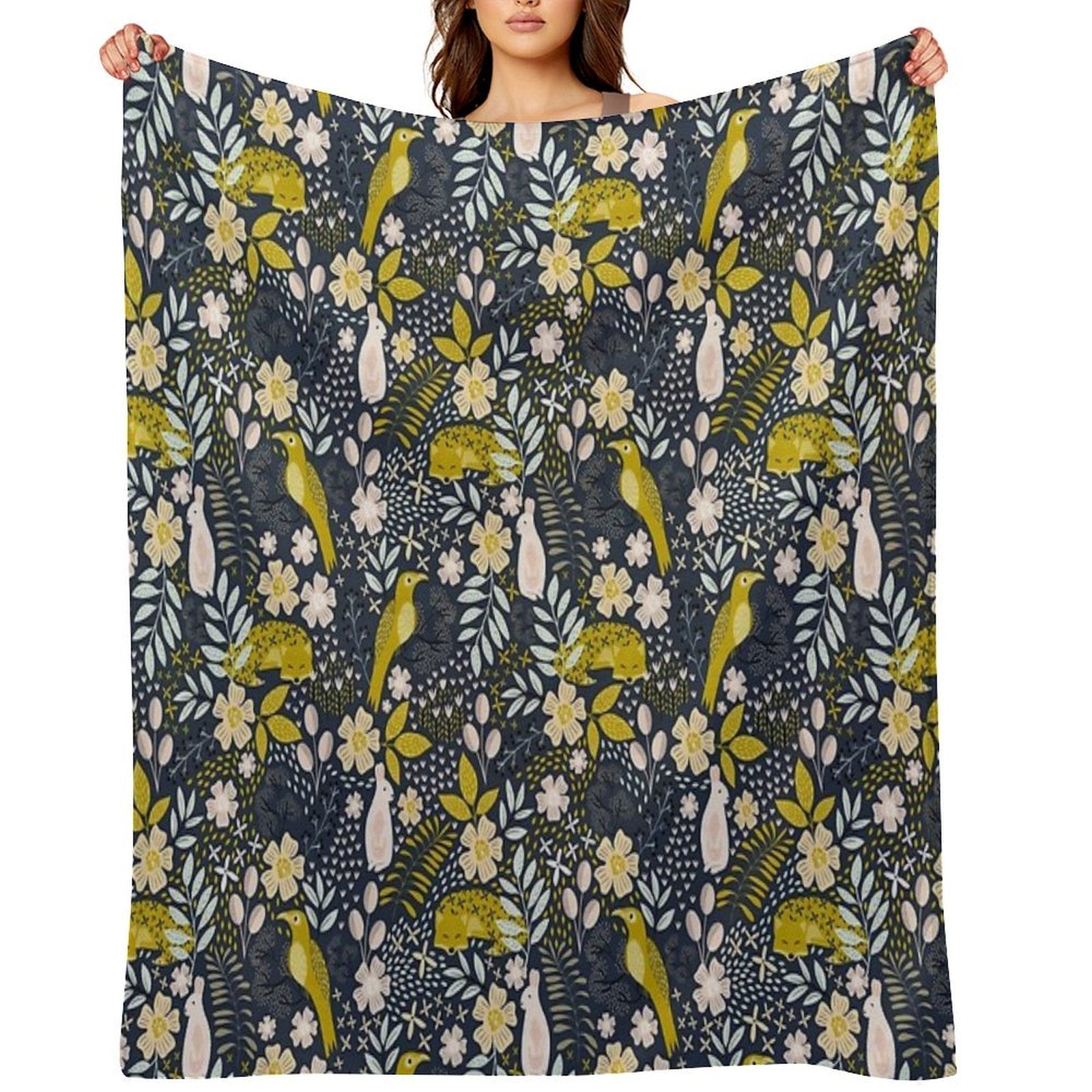 Woodland Flora Durable Throw Blanket