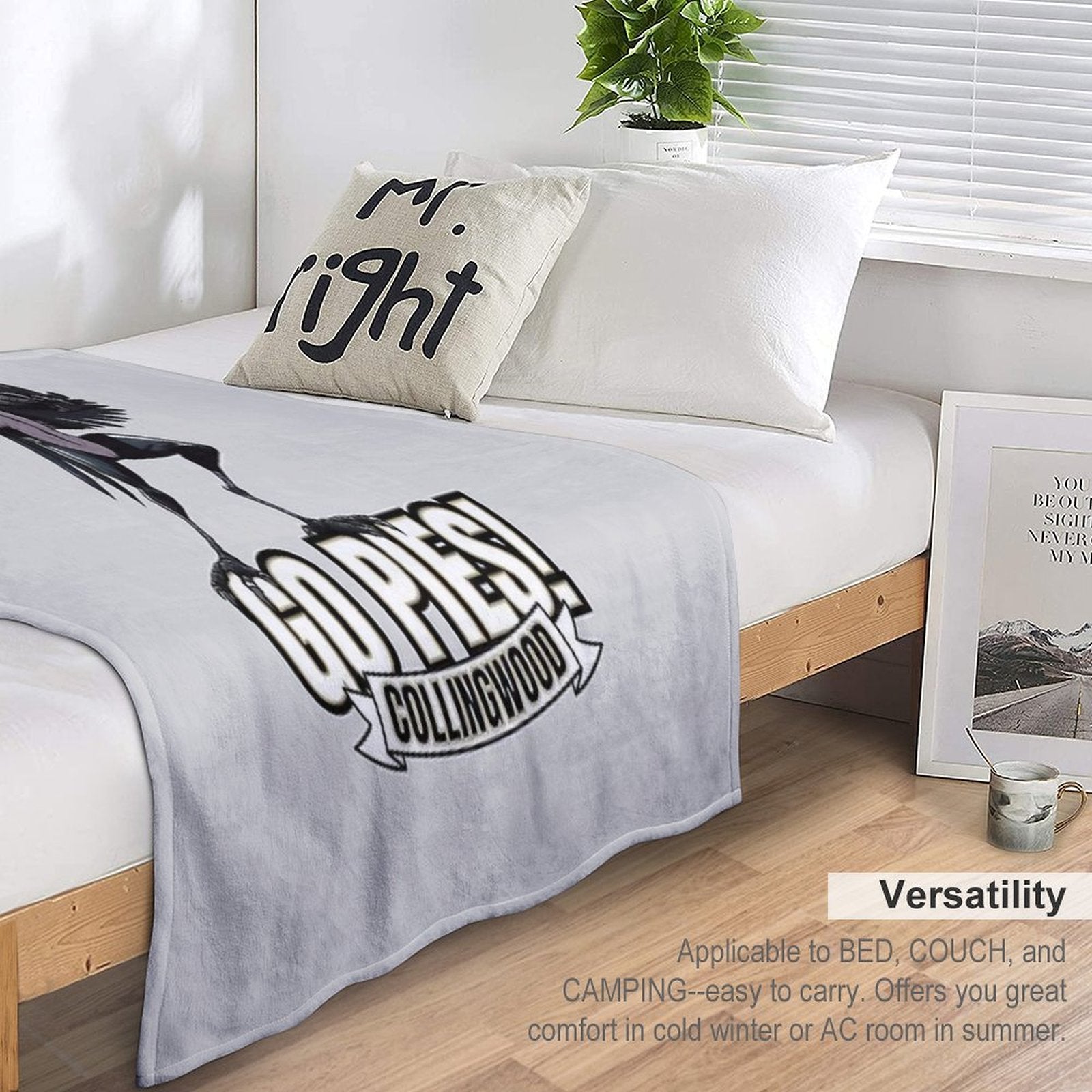 Collingwood Go Pies! Magpies Gift-ready Throw Blanket
