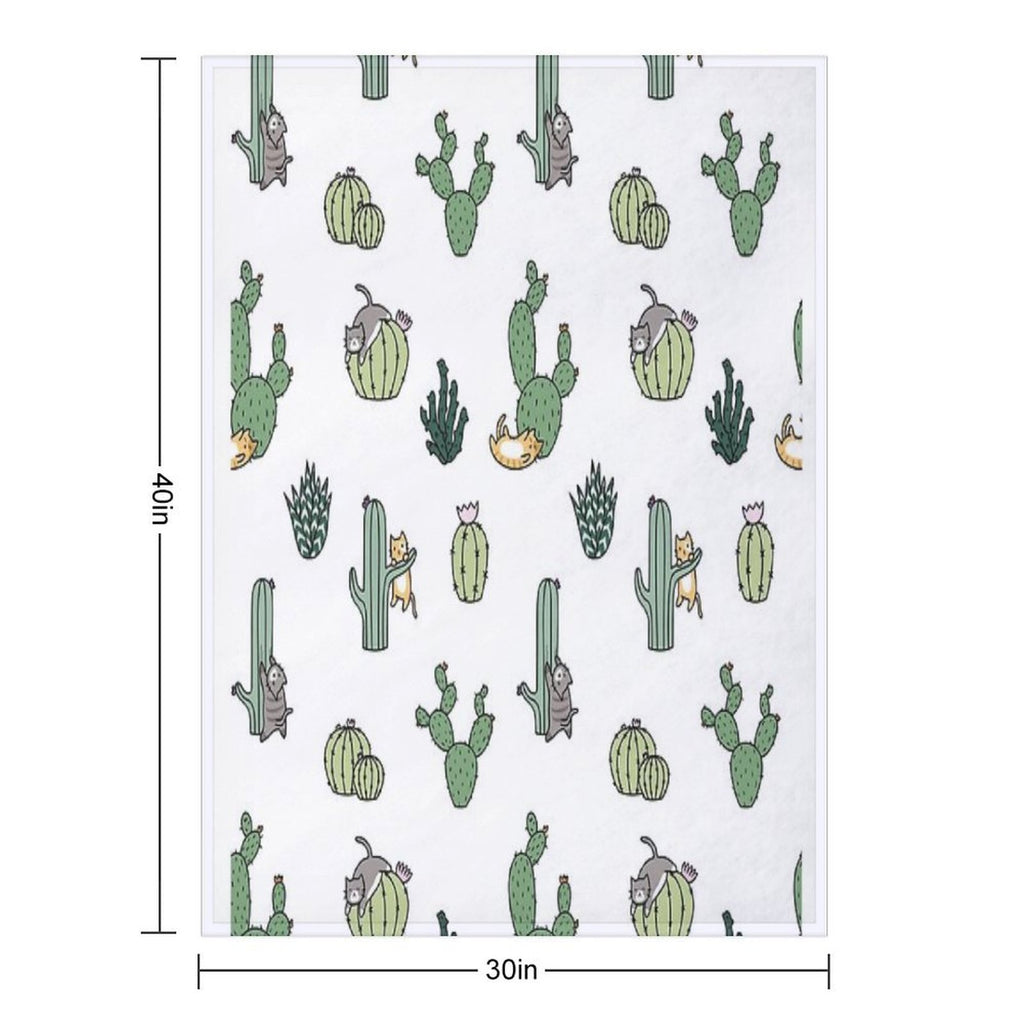 Cacti Cats Multi-functional Throw Blanket