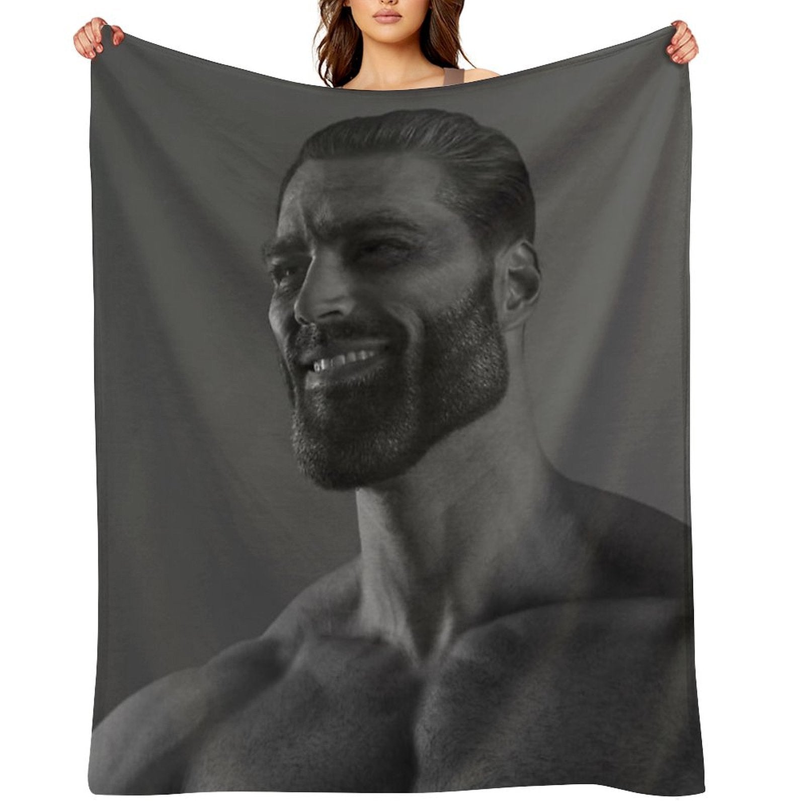 GigaChad Easy Care Throw Blanket