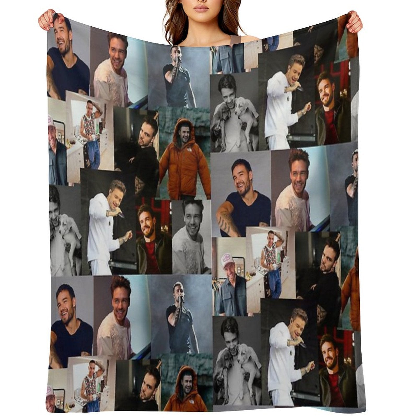 Liam Payne Collage Wrinkle-free Throw Blanket