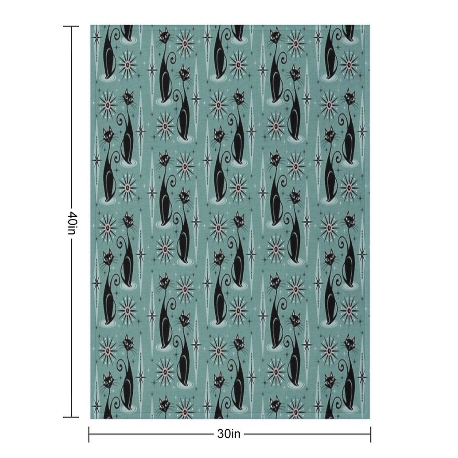 Mid Century Cats And Clocks III Quick-dry Throw Blanket
