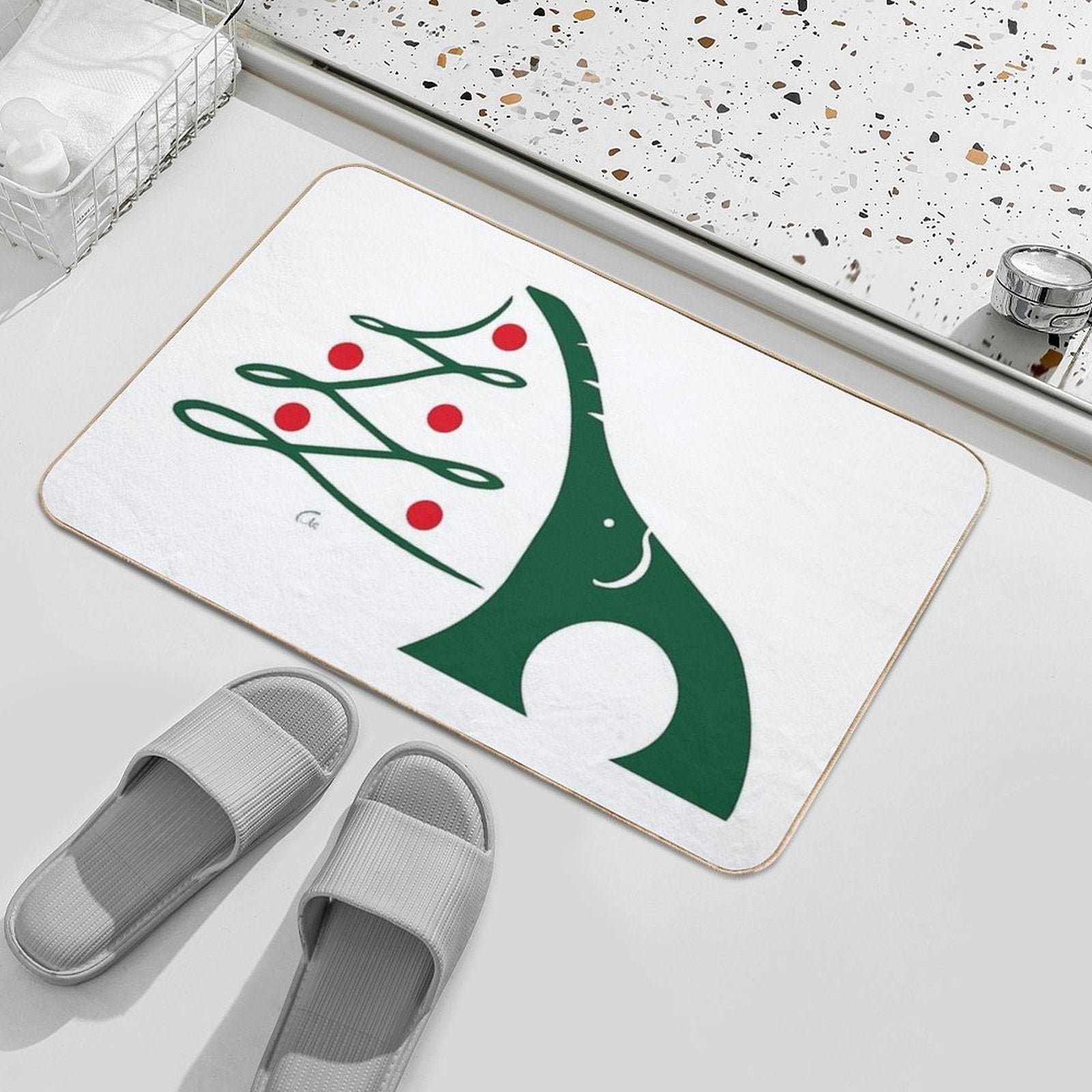 Elephant Christmas 1  Odorless Bath Mat
