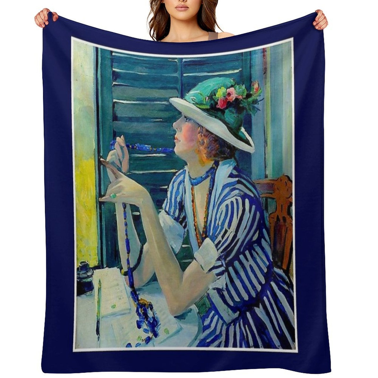 THE ANSWER  Vintage Jane Peterson Oil Painting Print Comfort Throw Blanket