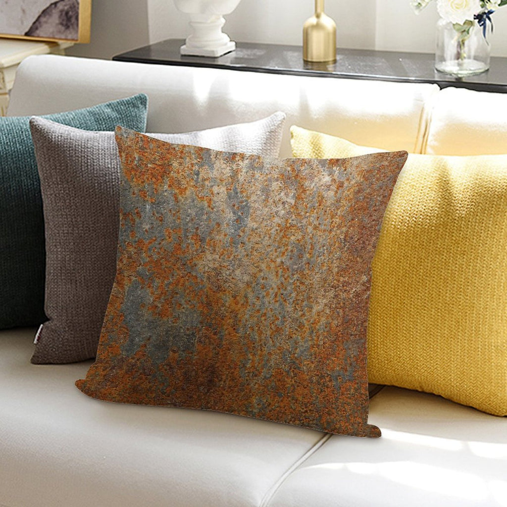 Rust Rusty Texture Soft Hidden Zipper Throw Pillow