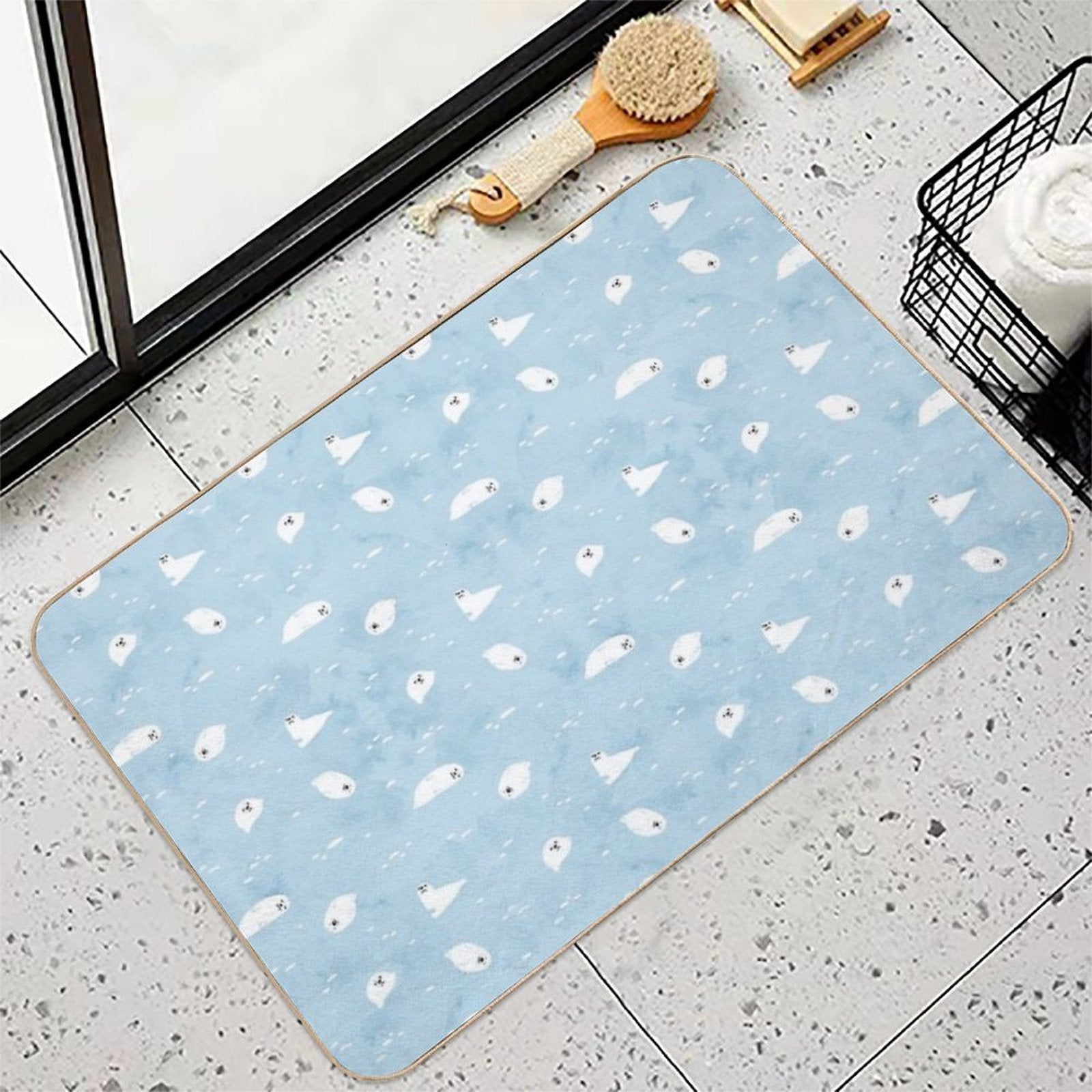 Baby Seal Pattern  Toxin-Free Bath Mat