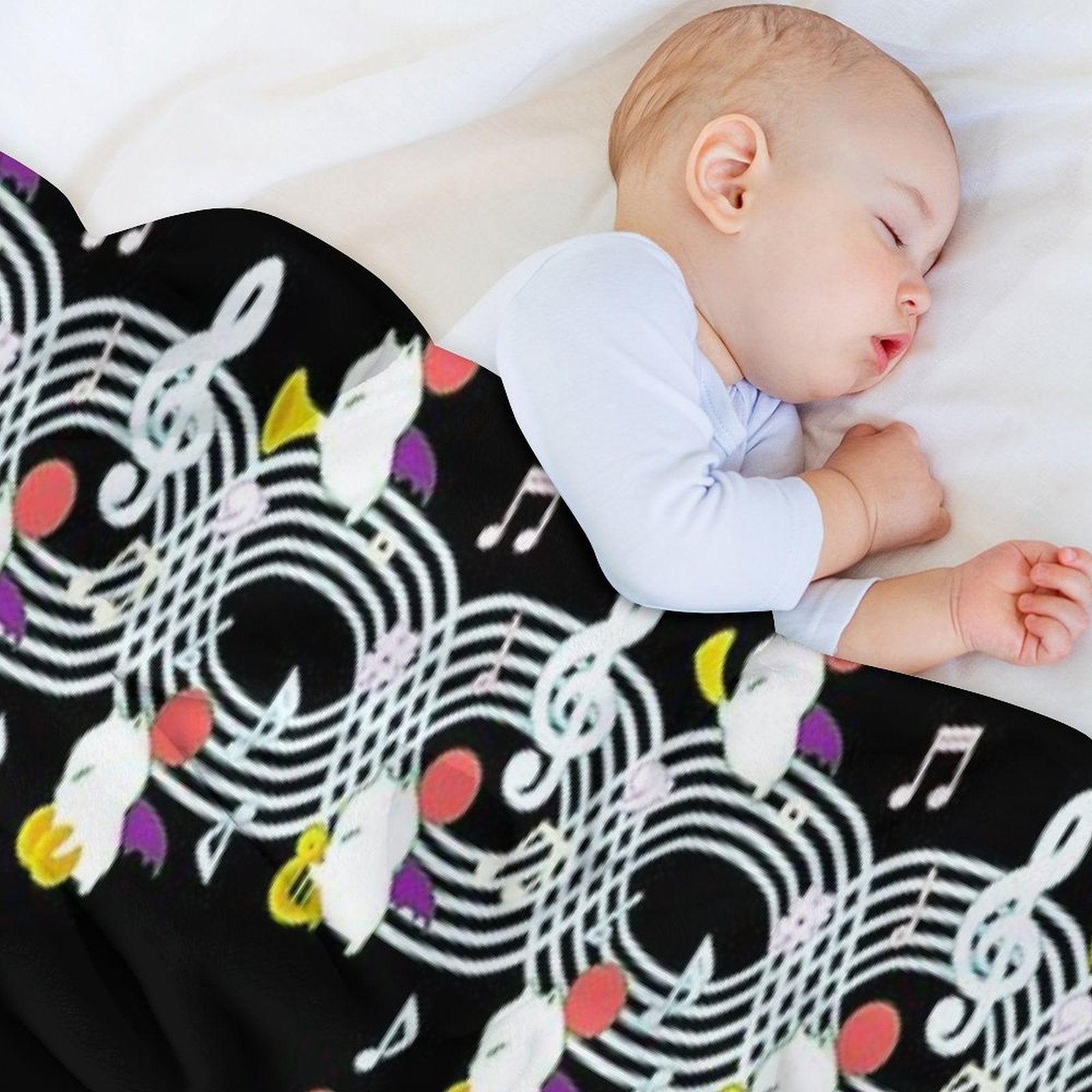 Music Moogle (Black&Green) Machine-washable Throw Blanket