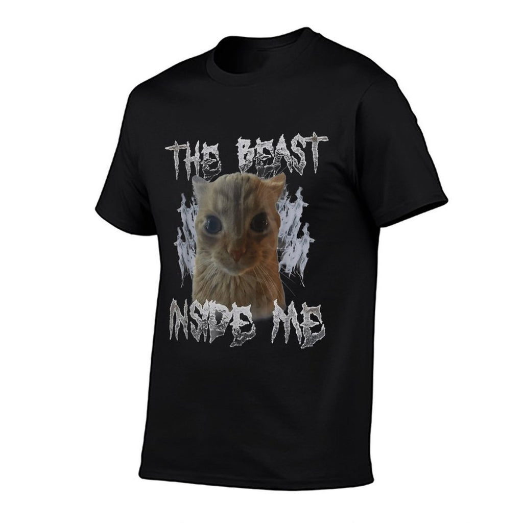 Funny Cat Meme Beast Inside Me Sarcastic Inappropriate Men Women  Graphic-printed T-Shirt