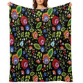 Polish Folklore - Beautiful Composition on Black Multi-functional Throw Blanket