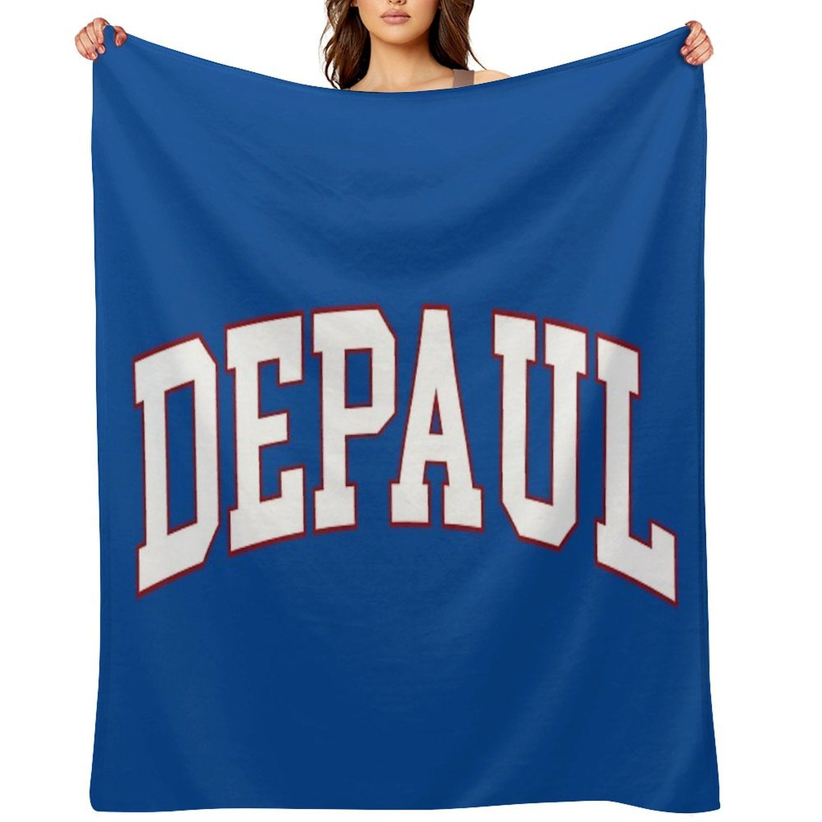 Depaul - Varisty Font Curved Easy Care Throw Blanket