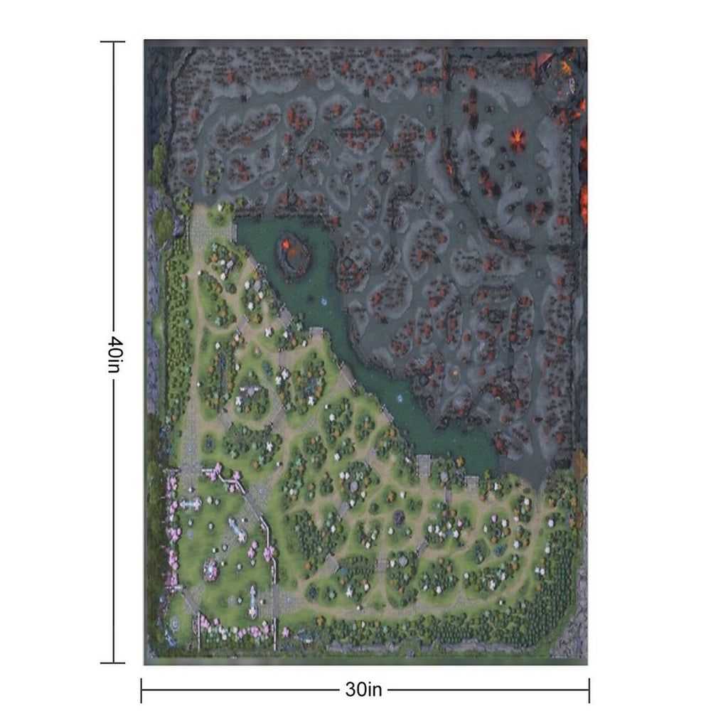DOTA 2 Mini Map Full Zoomed Out, Classic Version Wrinkle-free Throw Blanket