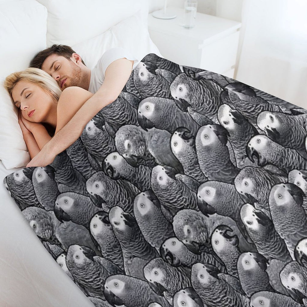 African Grey Parrot Pattern Velvety-soft Throw Blanket