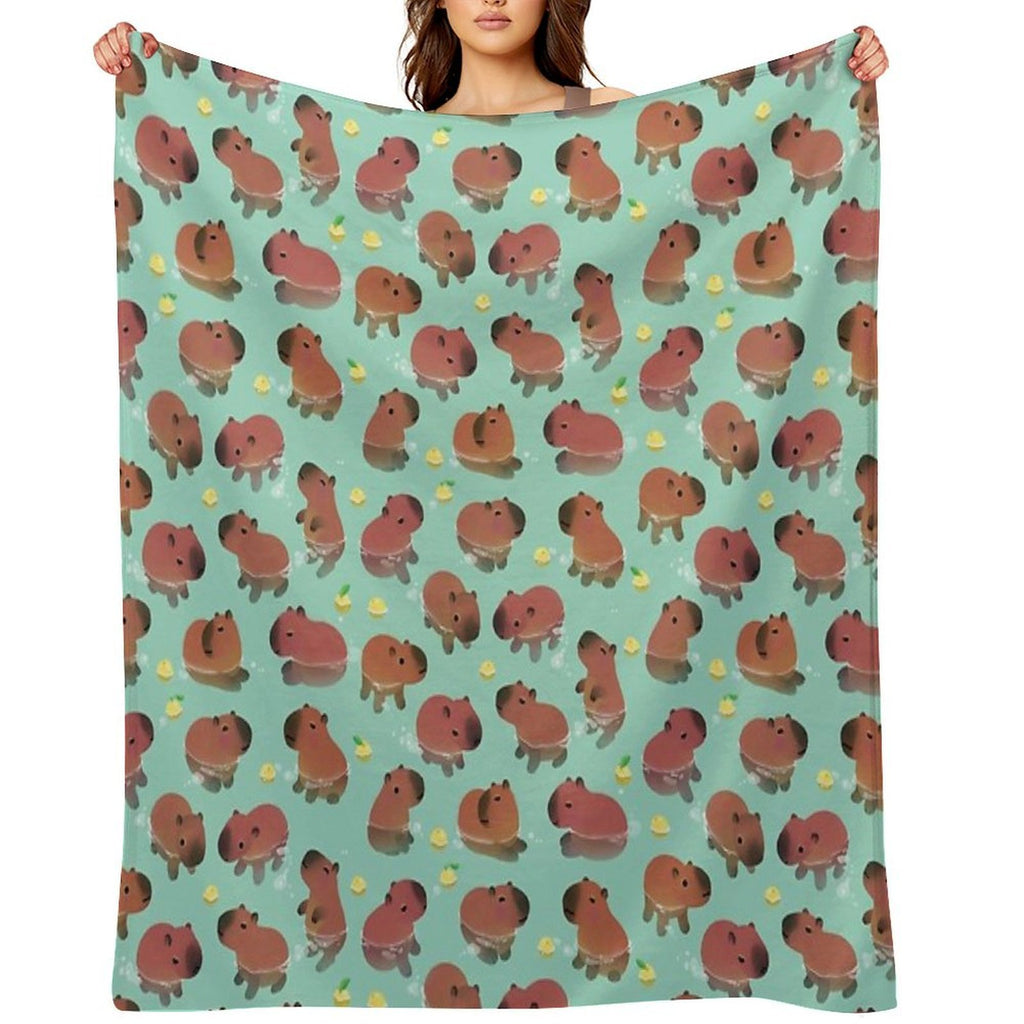 Capybath Time Versatility Throw Blanket