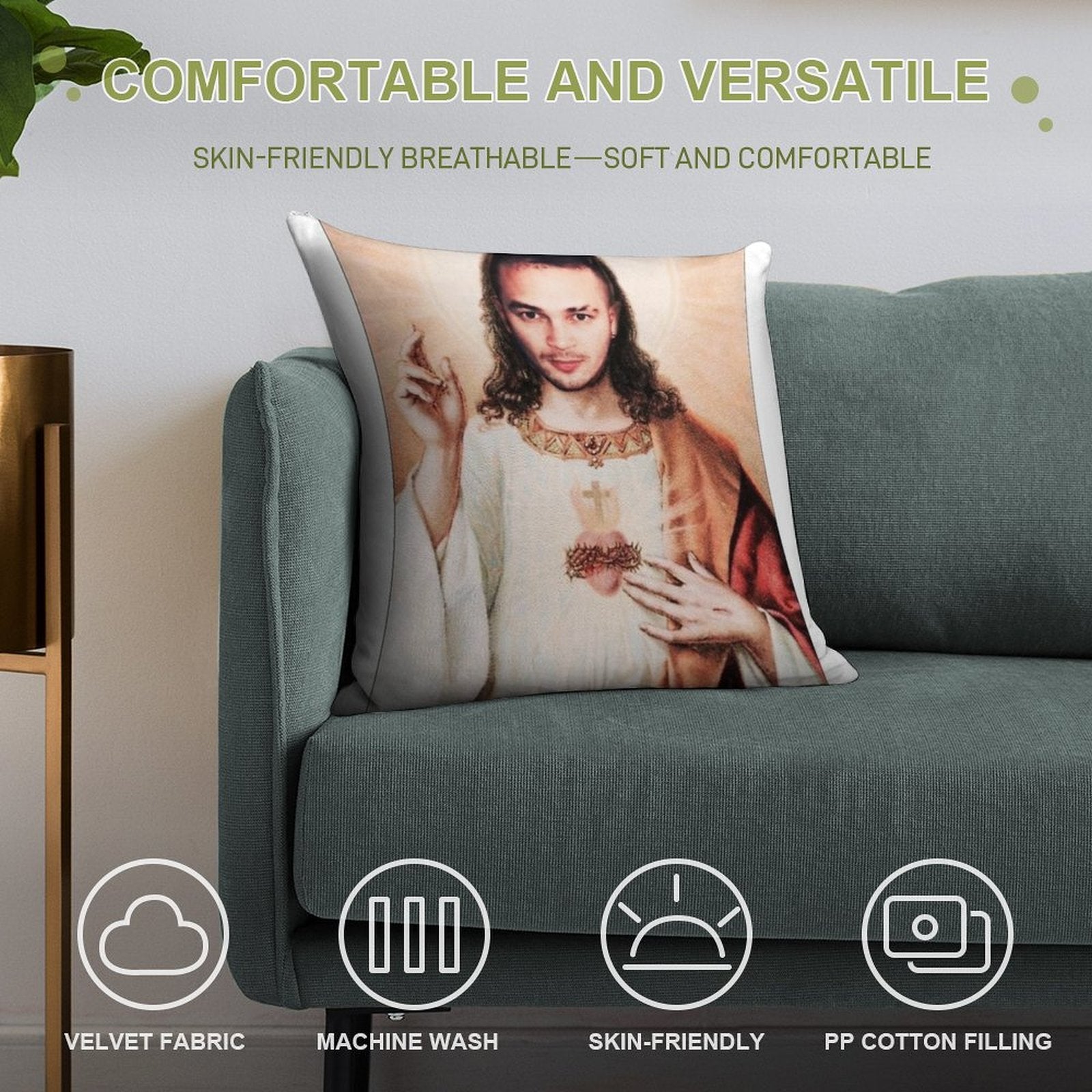 Jul Christ Soft Multiple Sizes Throw Pillow