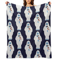 Classic Christmas Abominable Snowman with Rudolph © GraphicLoveShop Eco-conscious Throw Blanket